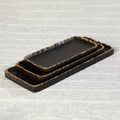 Set of 3 Midnight Gold Wooden Tray